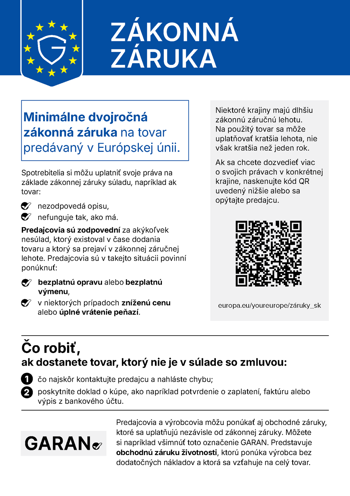 EU legal guarantee notice