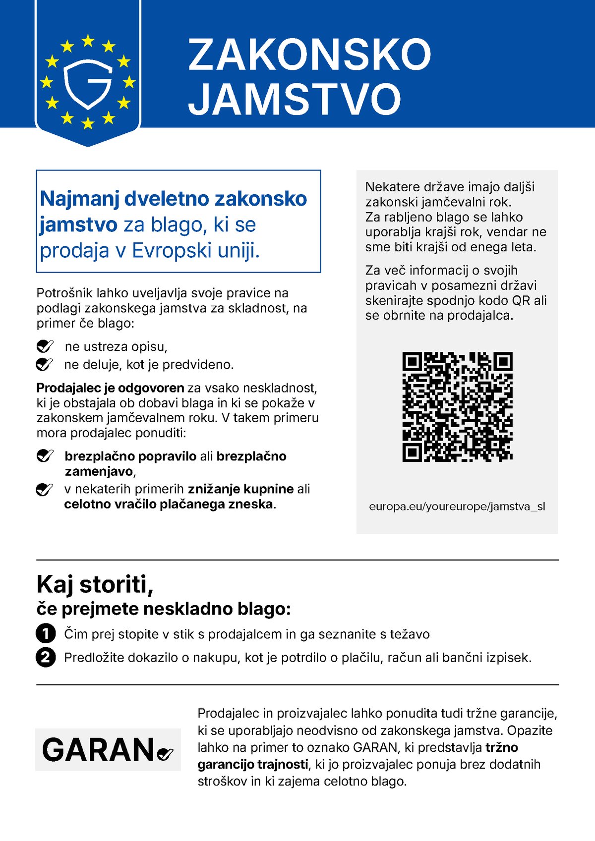 EU legal guarantee notice